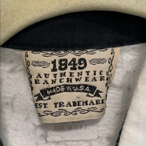 Vintage 1849 Ranchwear Cropped Western Long Sleeve Button Shirt - Picture 4 of 8